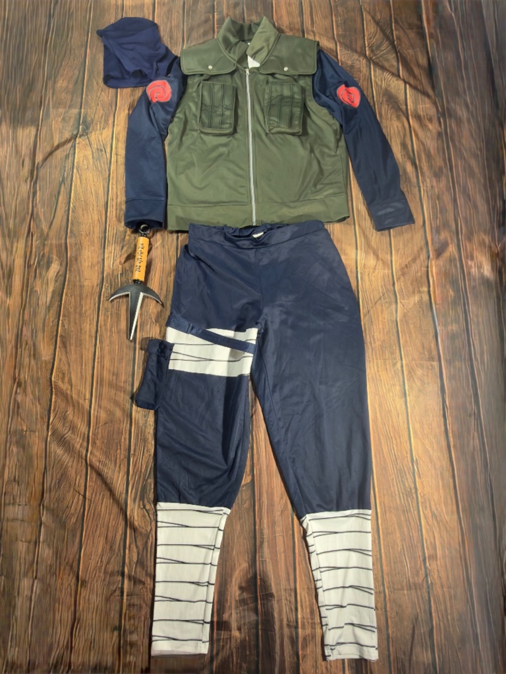 Naruto Shippuden Kakashi Hatake Cosplay Costume Set Medium M Ninja Halloween
